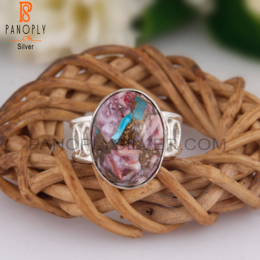 Mojave Purple Oyster Turquoise 925 Silver Daily Wear Ring