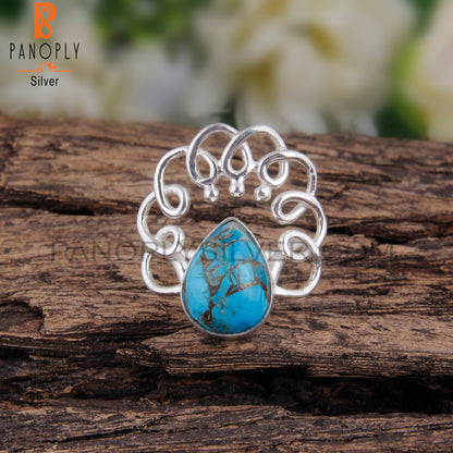 Mojave Turquoise Pear 925 Sterling Silver Ring Gift