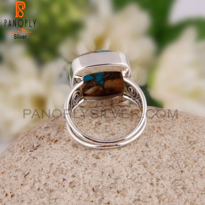 Mojave Oyster Turquoise 925 Silver Engagement Gift Ring