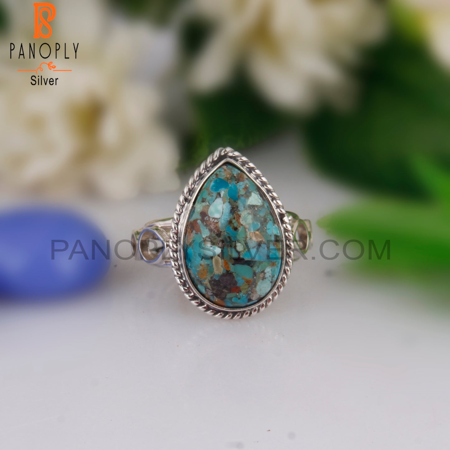 Elegant Boulder Turquoise Oval 925 Sterling Silver Ring