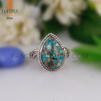 Elegant Boulder Turquoise Oval 925 Sterling Silver Ring