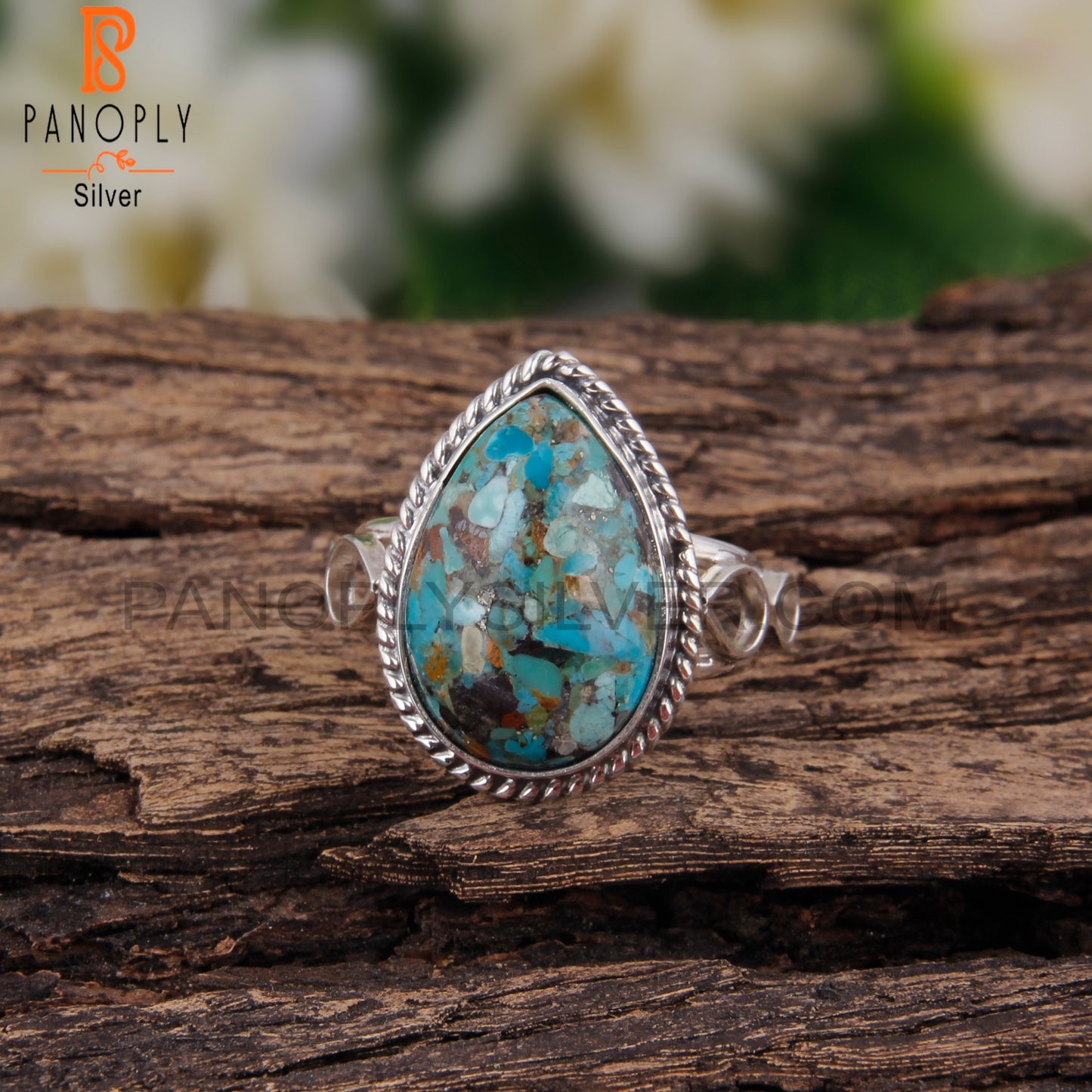 Elegant Boulder Turquoise Oval 925 Sterling Silver Ring
