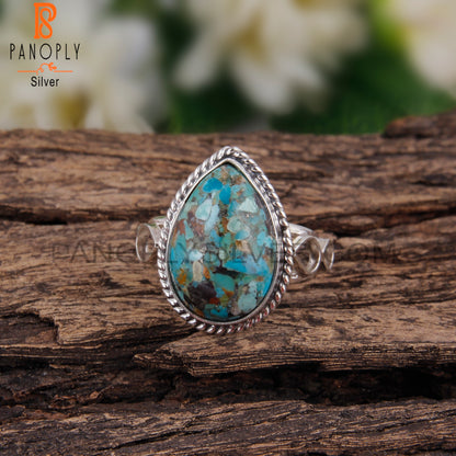 Elegant Boulder Turquoise Oval 925 Sterling Silver Ring