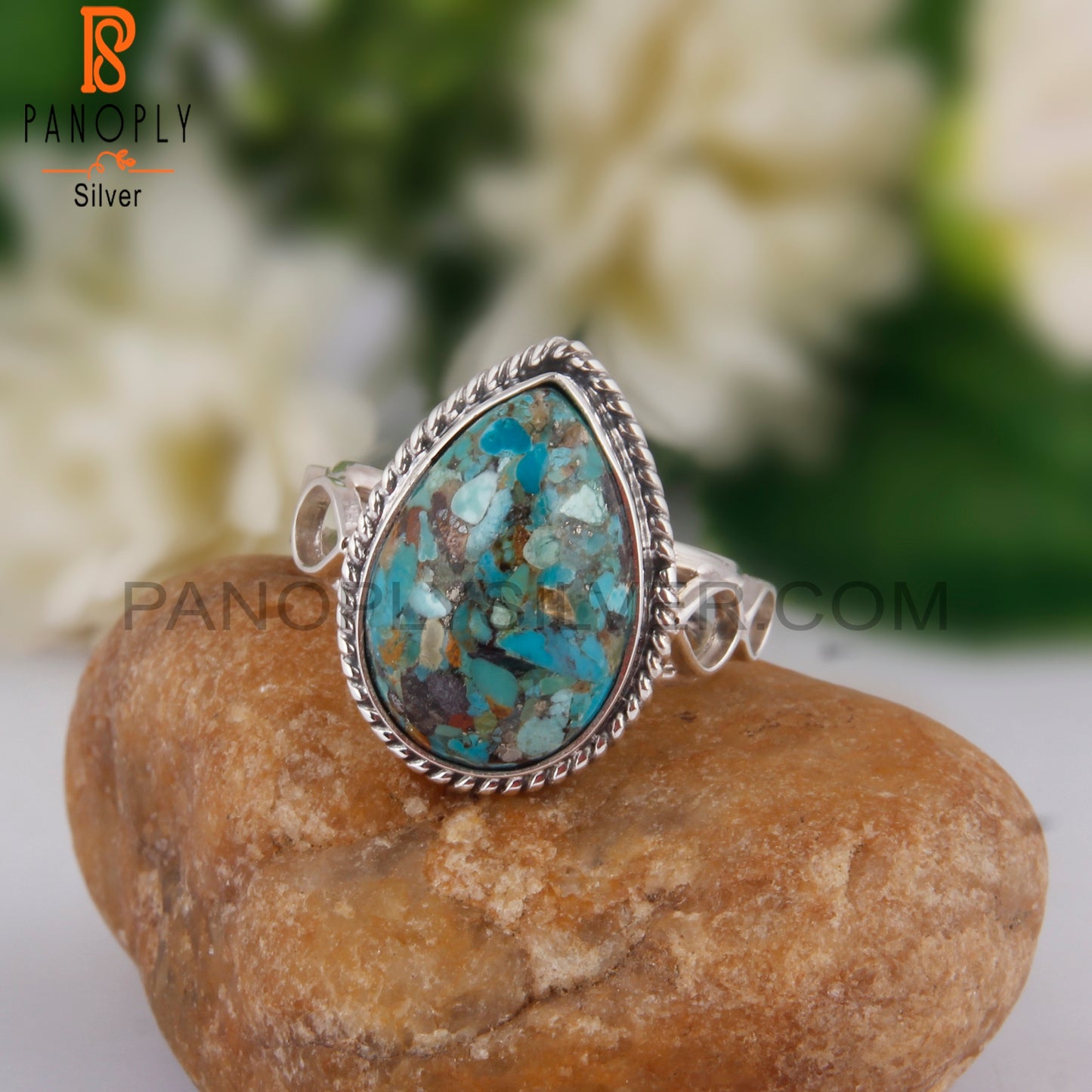 Elegant Boulder Turquoise Oval 925 Sterling Silver Ring