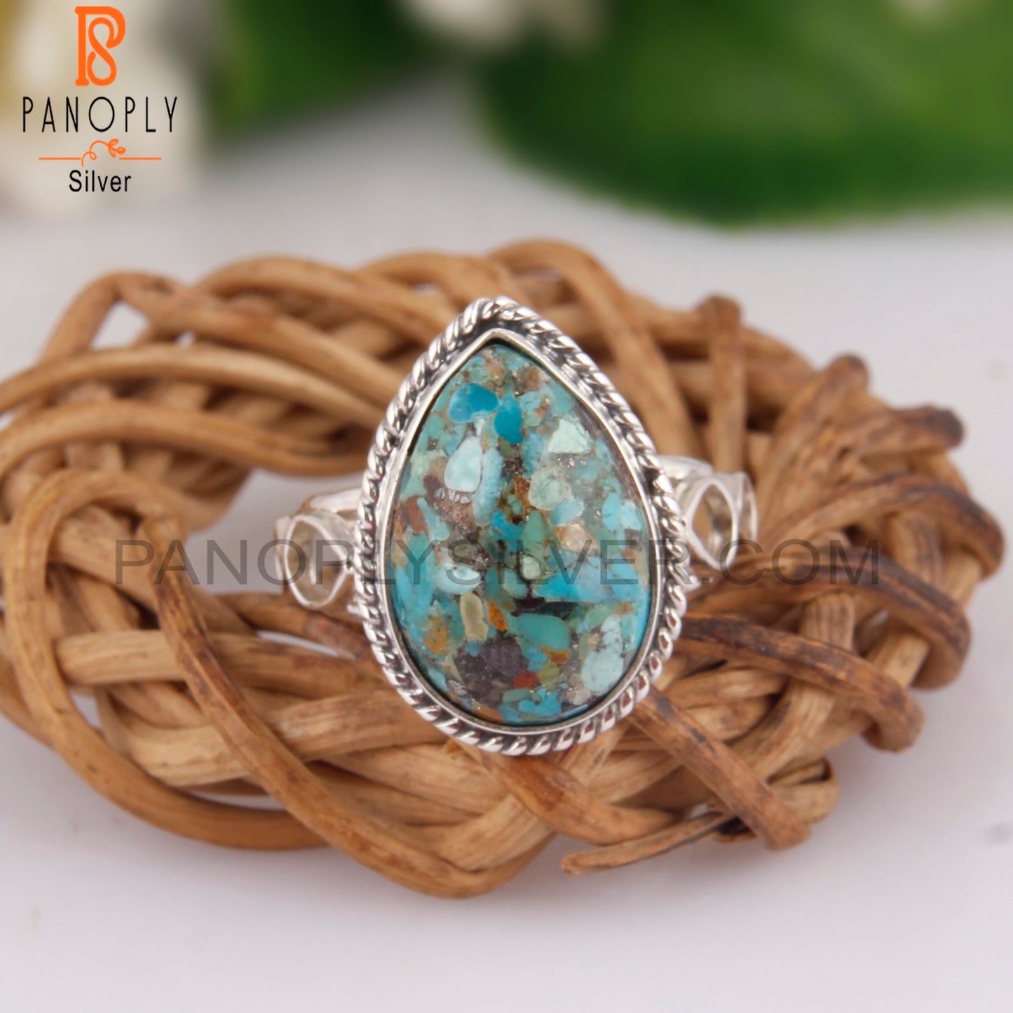 Elegant Boulder Turquoise Oval 925 Sterling Silver Ring