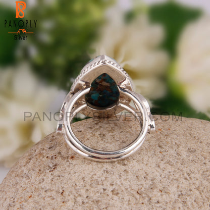Elegant Boulder Turquoise Oval 925 Sterling Silver Ring