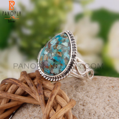 Elegant Boulder Turquoise Oval 925 Sterling Silver Ring