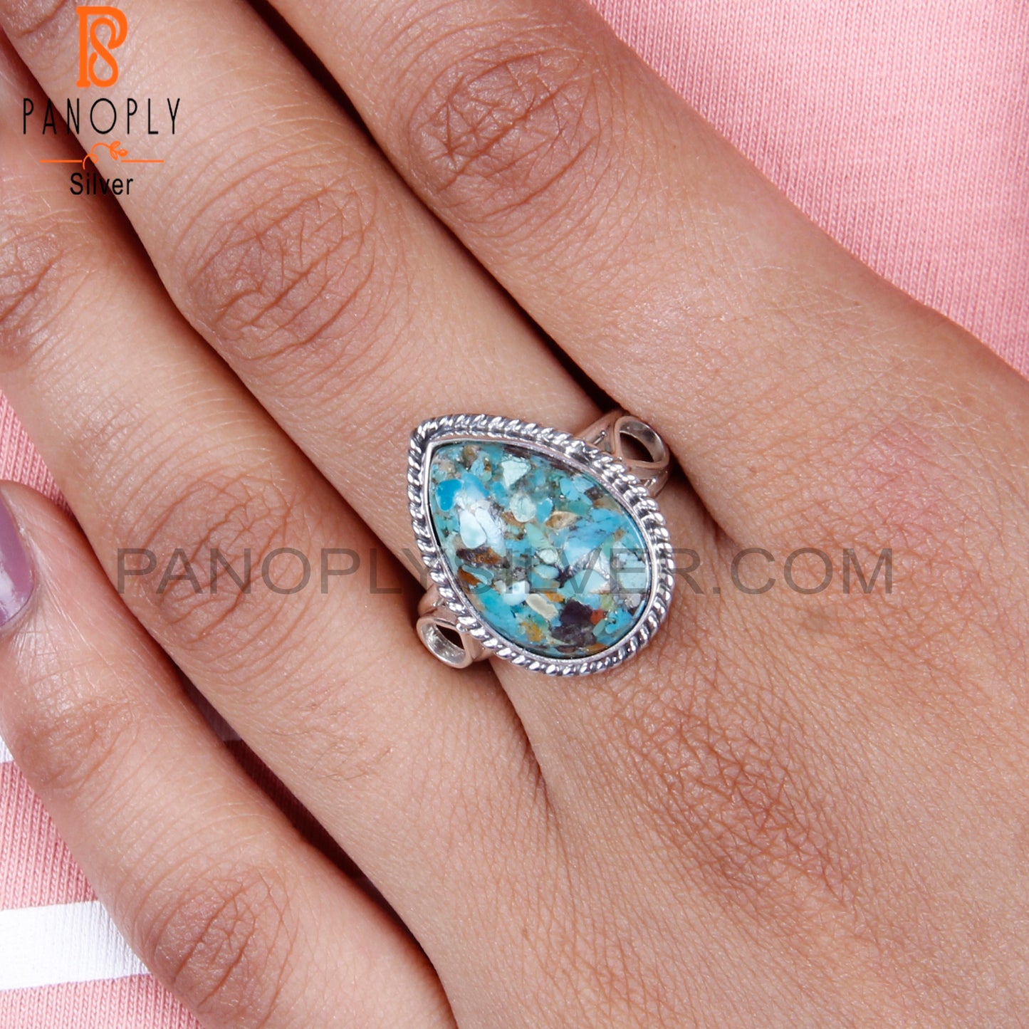 Elegant Boulder Turquoise Oval 925 Sterling Silver Ring