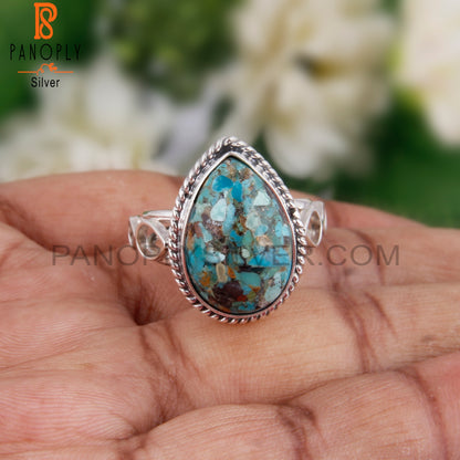 Elegant Boulder Turquoise Oval 925 Sterling Silver Ring