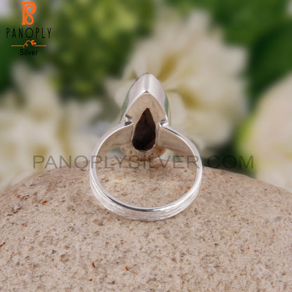Mojave Pink Opal Turquoise Pear 925 Silver Pretty Ring