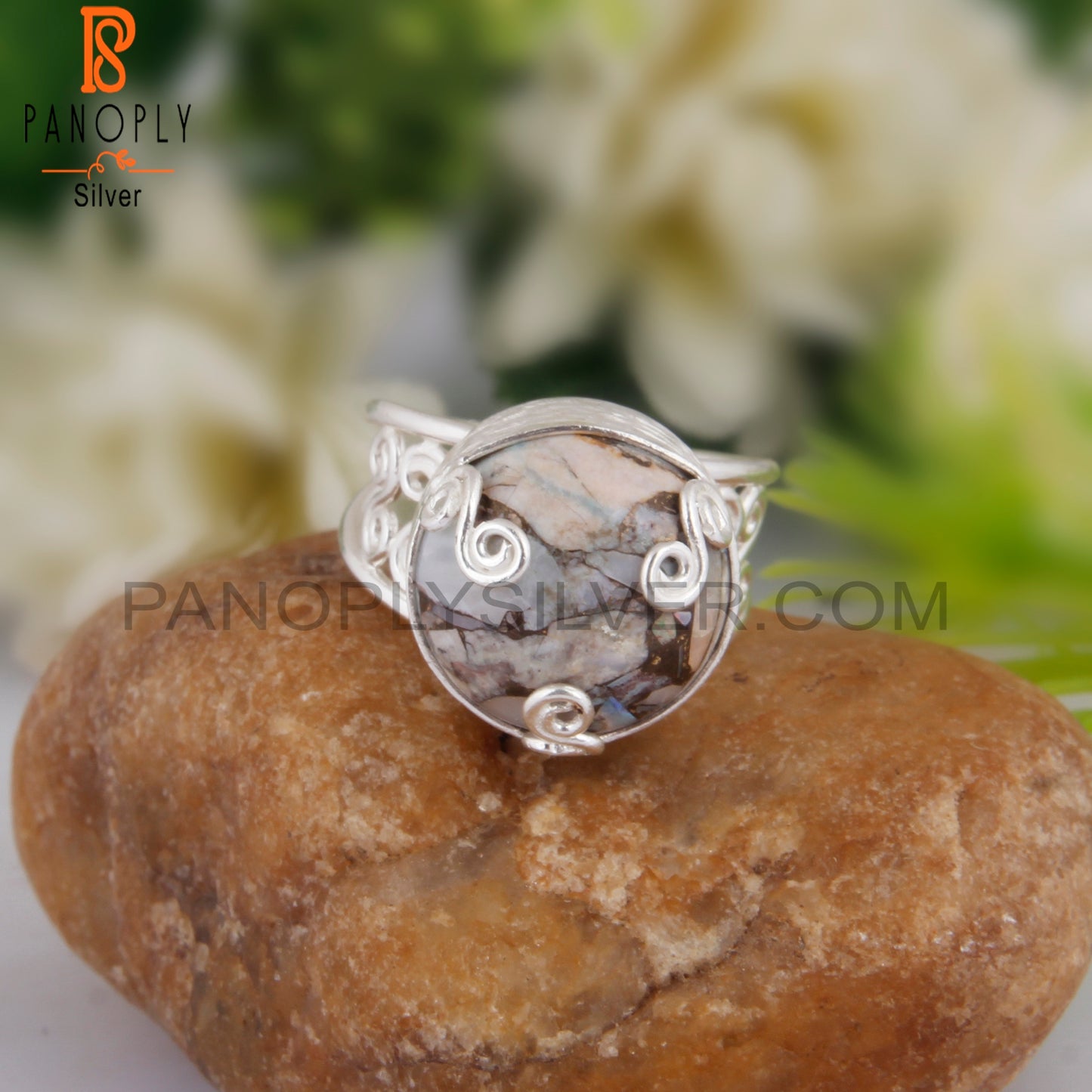 Mojave Opal Designer Round Shape 925 Sterling Silver Ring