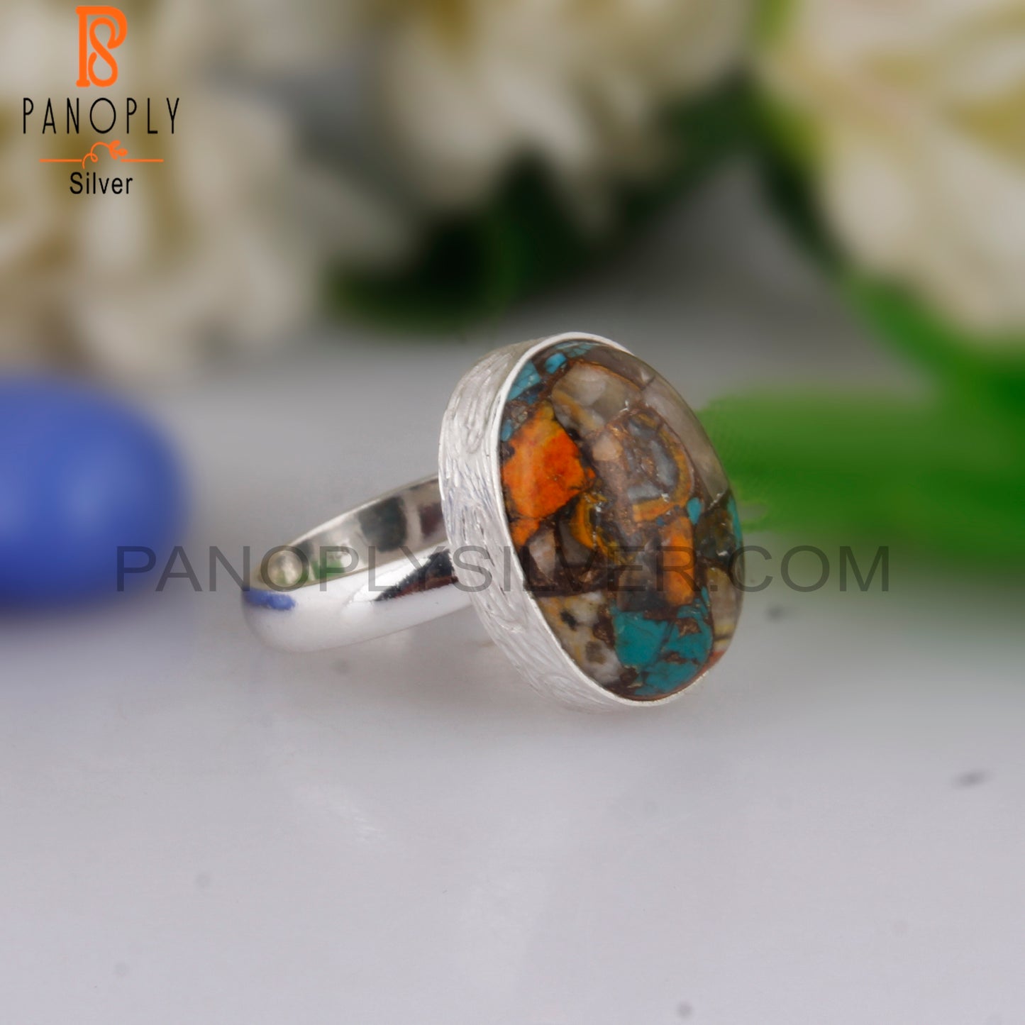 Bumblebee Mojave Turquoise Oval 925 Sterling Silver Ring