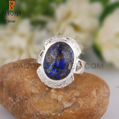 Oval Mojave Copper Lapis 925 Sterling Silver Ring