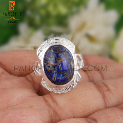 Oval Mojave Copper Lapis 925 Sterling Silver Ring