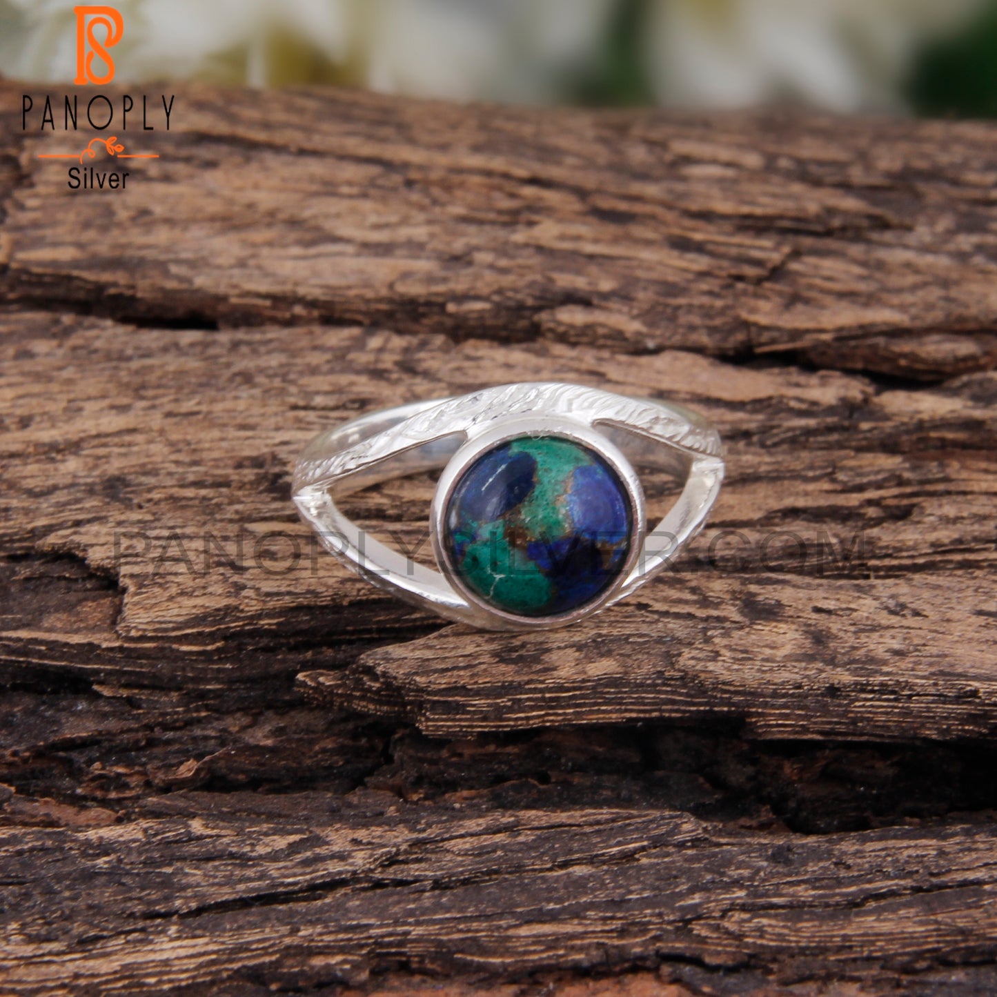 Mojave Azurite Malachite Gemstone 925 Silver Ring