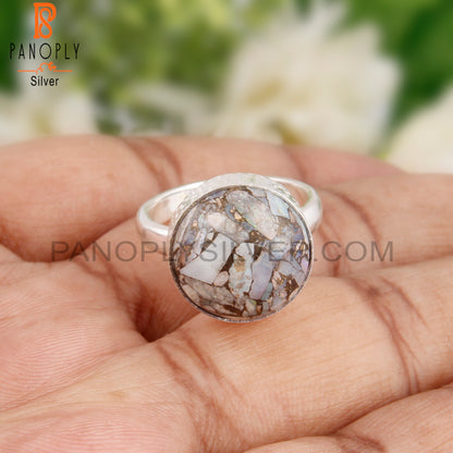 Mojave Ethiopian Opal Round 925 Sterling Silver Ring Jewelry