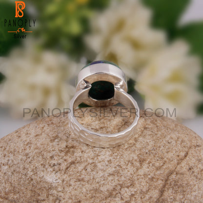 Mojave Azurite Malachite Round 925 Silver Party Wear Ring