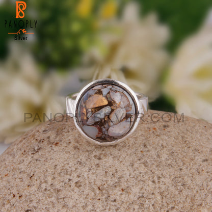 Mojave Copper Ethiopian Opal Round 925 Silver Ring