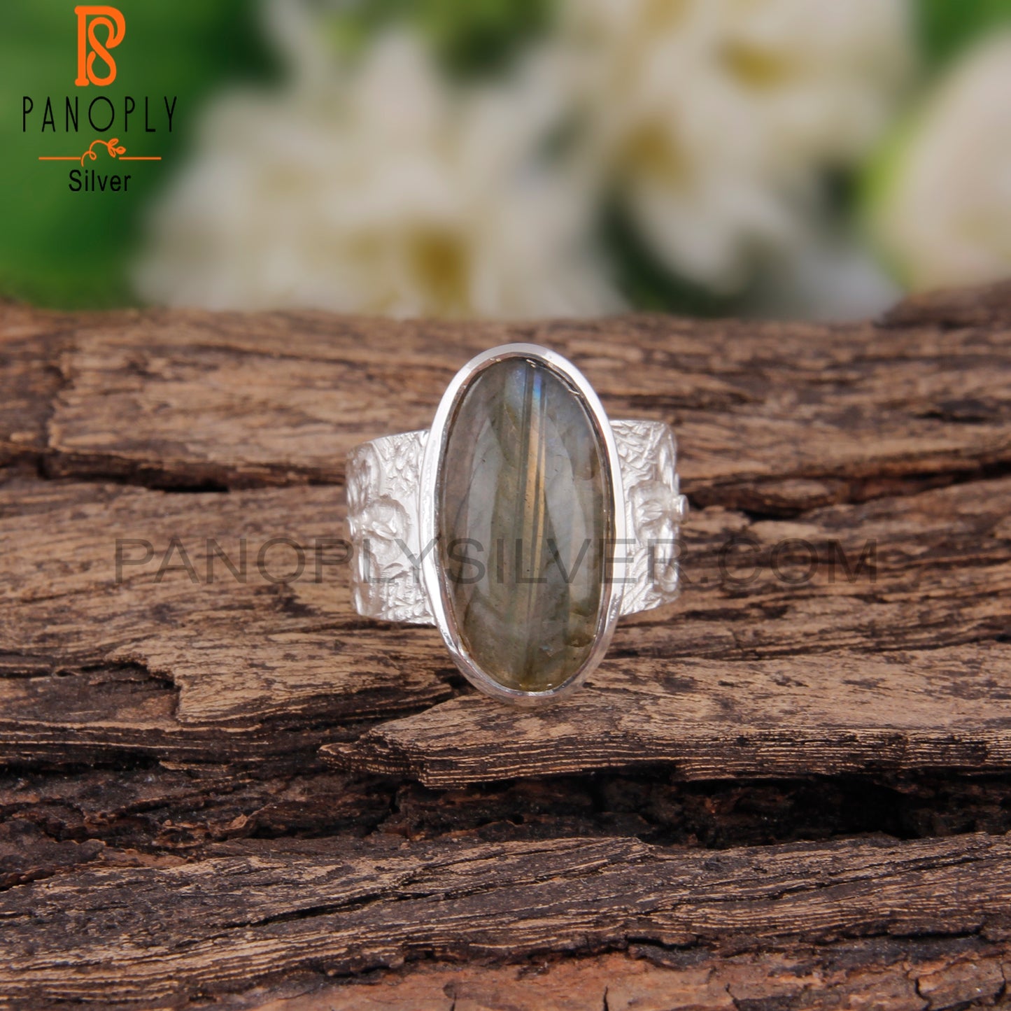Labradorite Oval Shape 925 Sterling Silver Engagement Ring