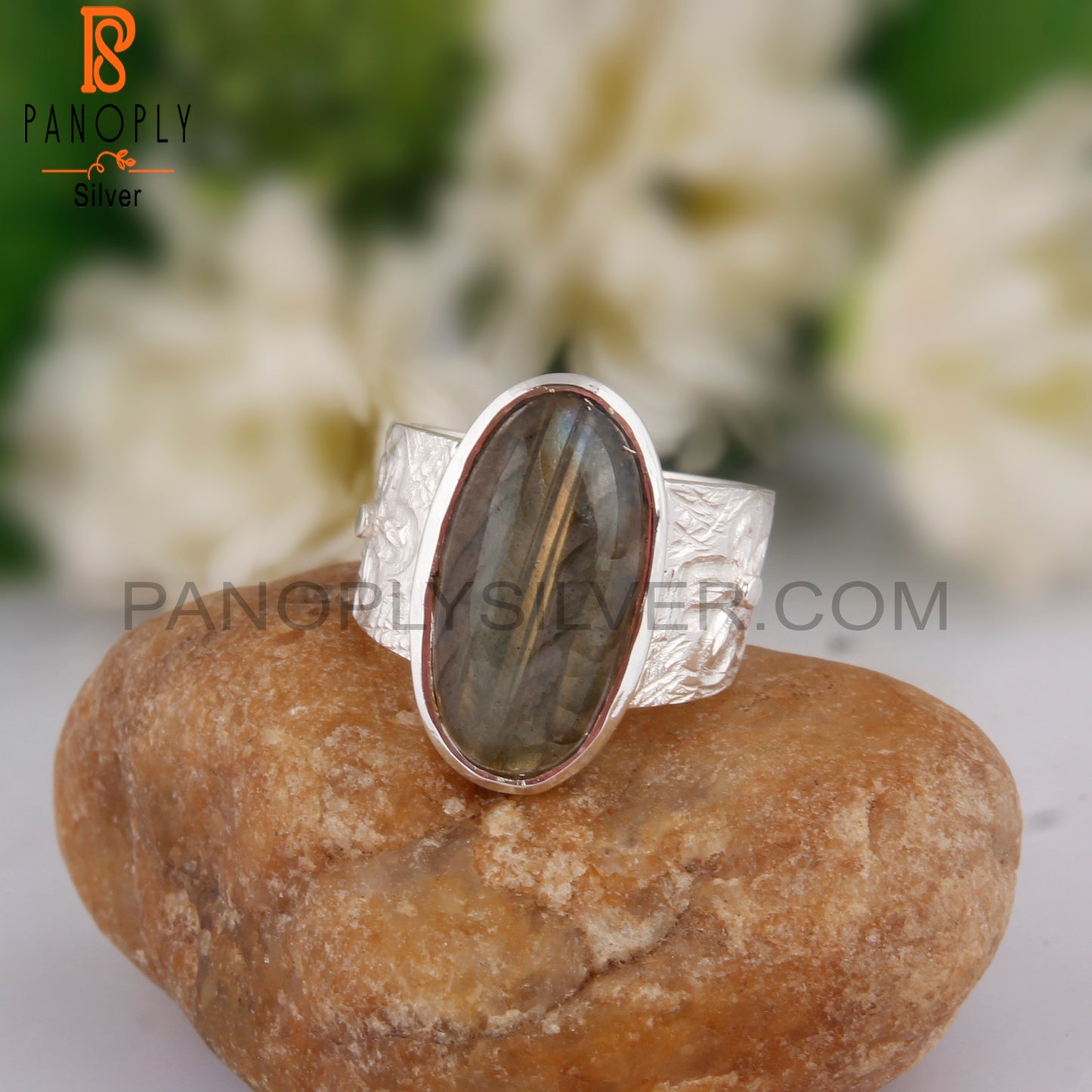 Labradorite Oval Shape 925 Sterling Silver Engagement Ring