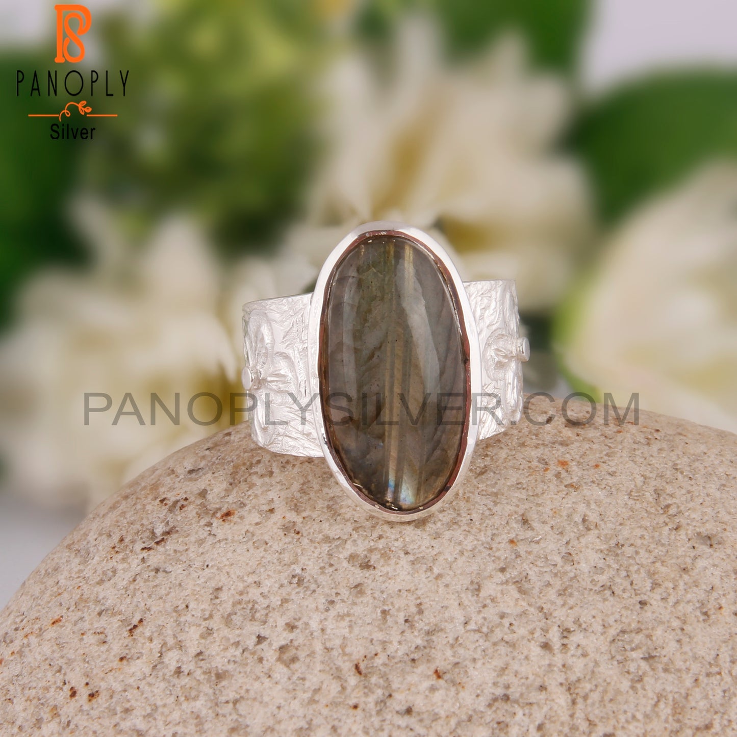 Labradorite Oval Shape 925 Sterling Silver Engagement Ring
