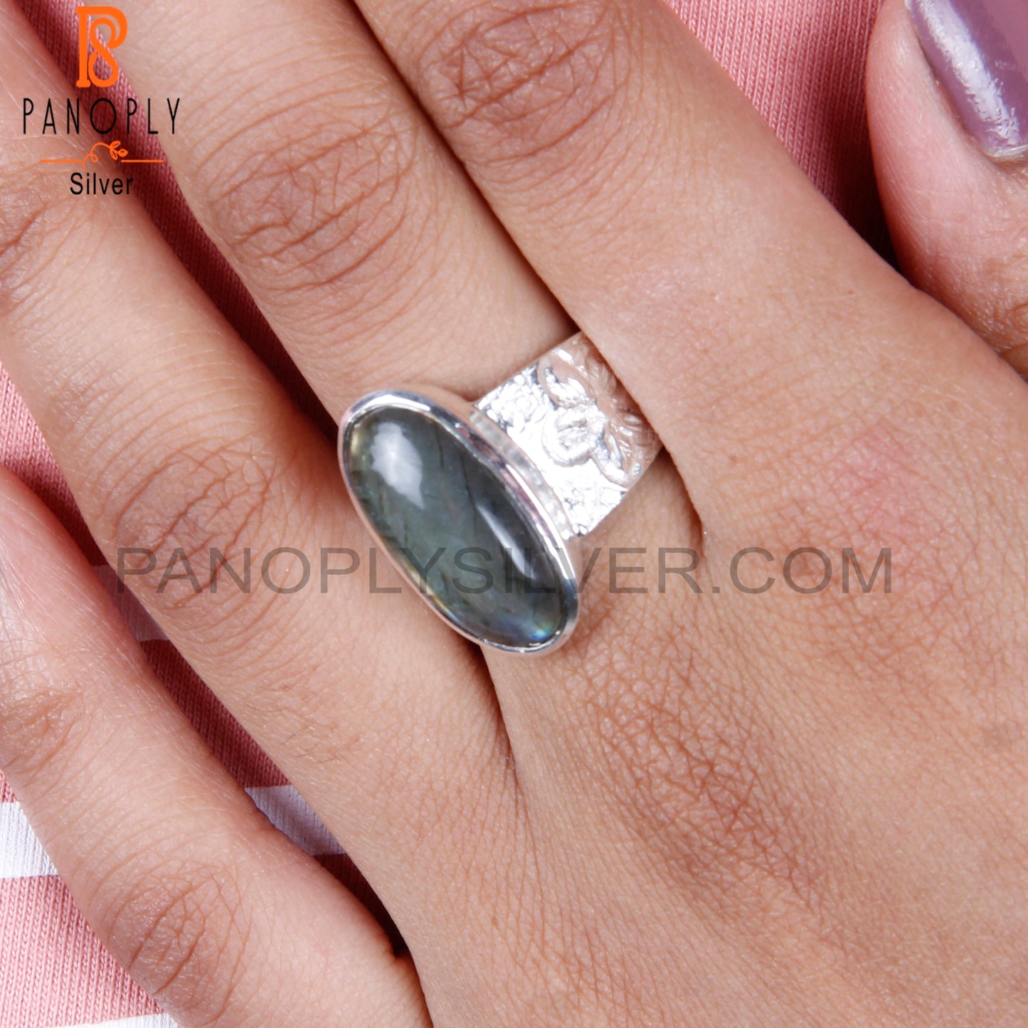 Labradorite Oval Shape 925 Sterling Silver Engagement Ring