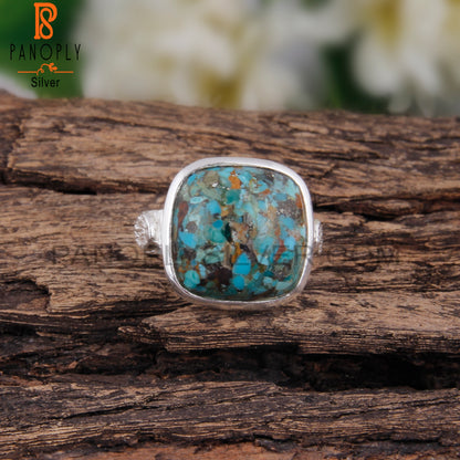 Boulder Turquoise Cushion 925 Sterling Silver Casual Ring