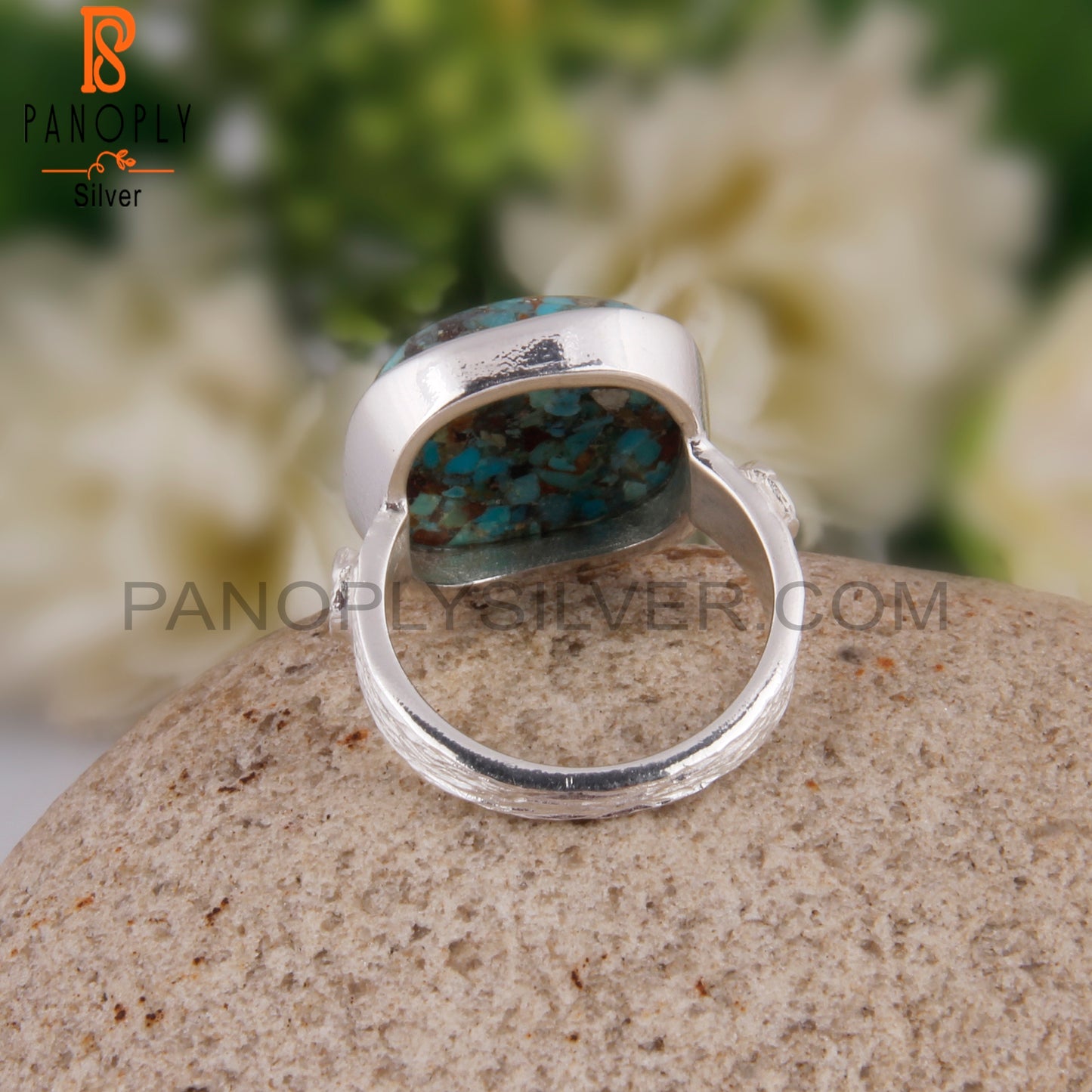 Boulder Turquoise Cushion 925 Sterling Silver Casual Ring