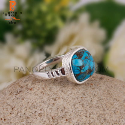 Mojave Copper Turquoise Cushion Handmade 925 Silver Ring