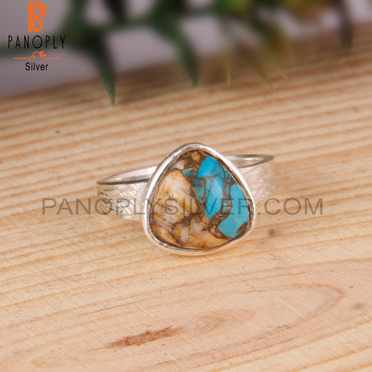 Mojave Copper Oyster Turquoise 925 Silver Gift Ring