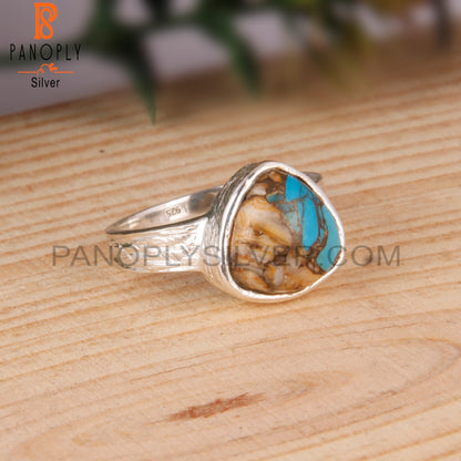 Mojave Copper Oyster Turquoise 925 Silver Gift Ring