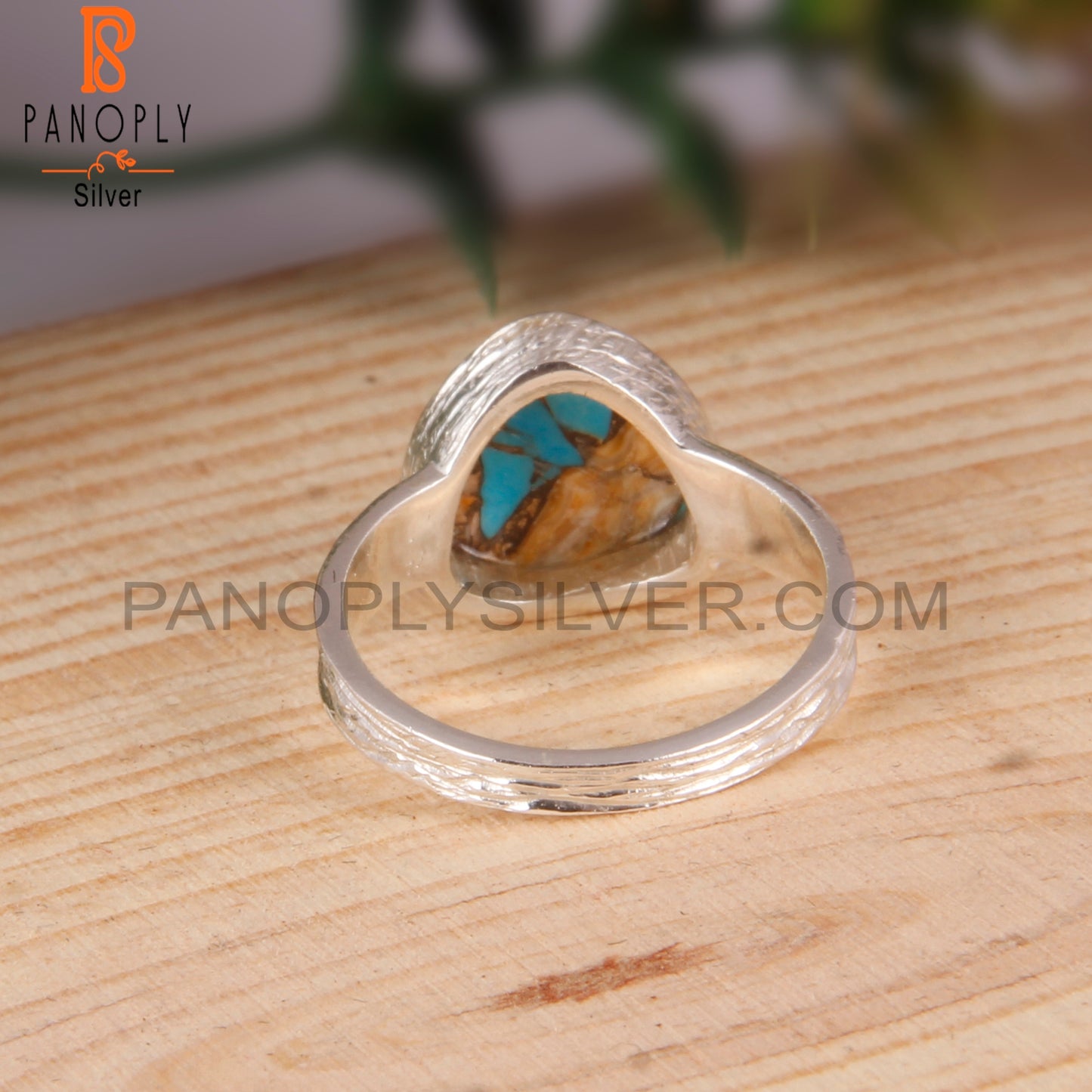 Mojave Copper Oyster Turquoise 925 Silver Gift Ring
