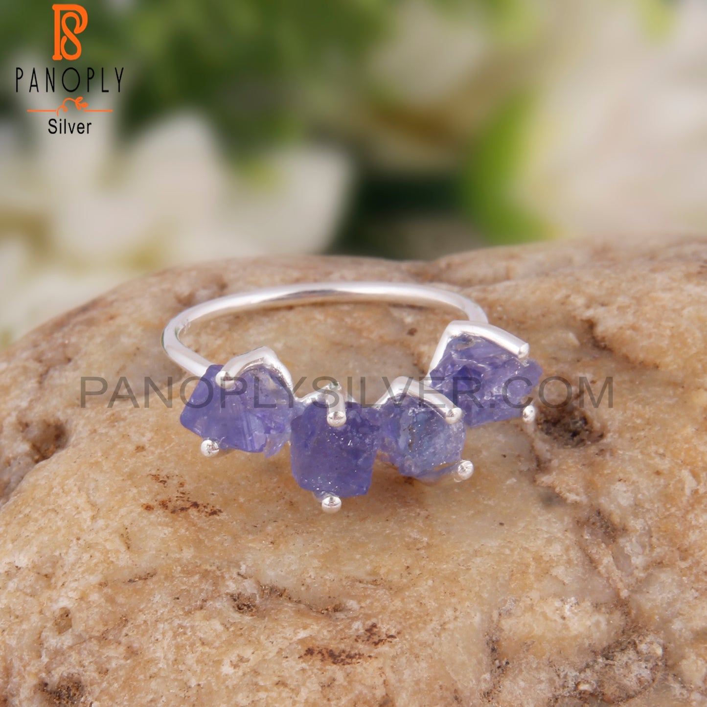 Tanzanite 925 Sterling Silver Band Ring