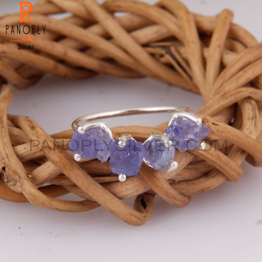 Tanzanite 925 Sterling Silver Band Ring