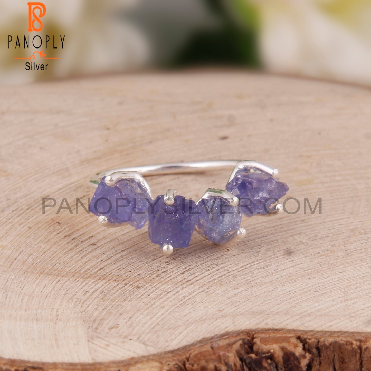 Tanzanite 925 Sterling Silver Band Ring