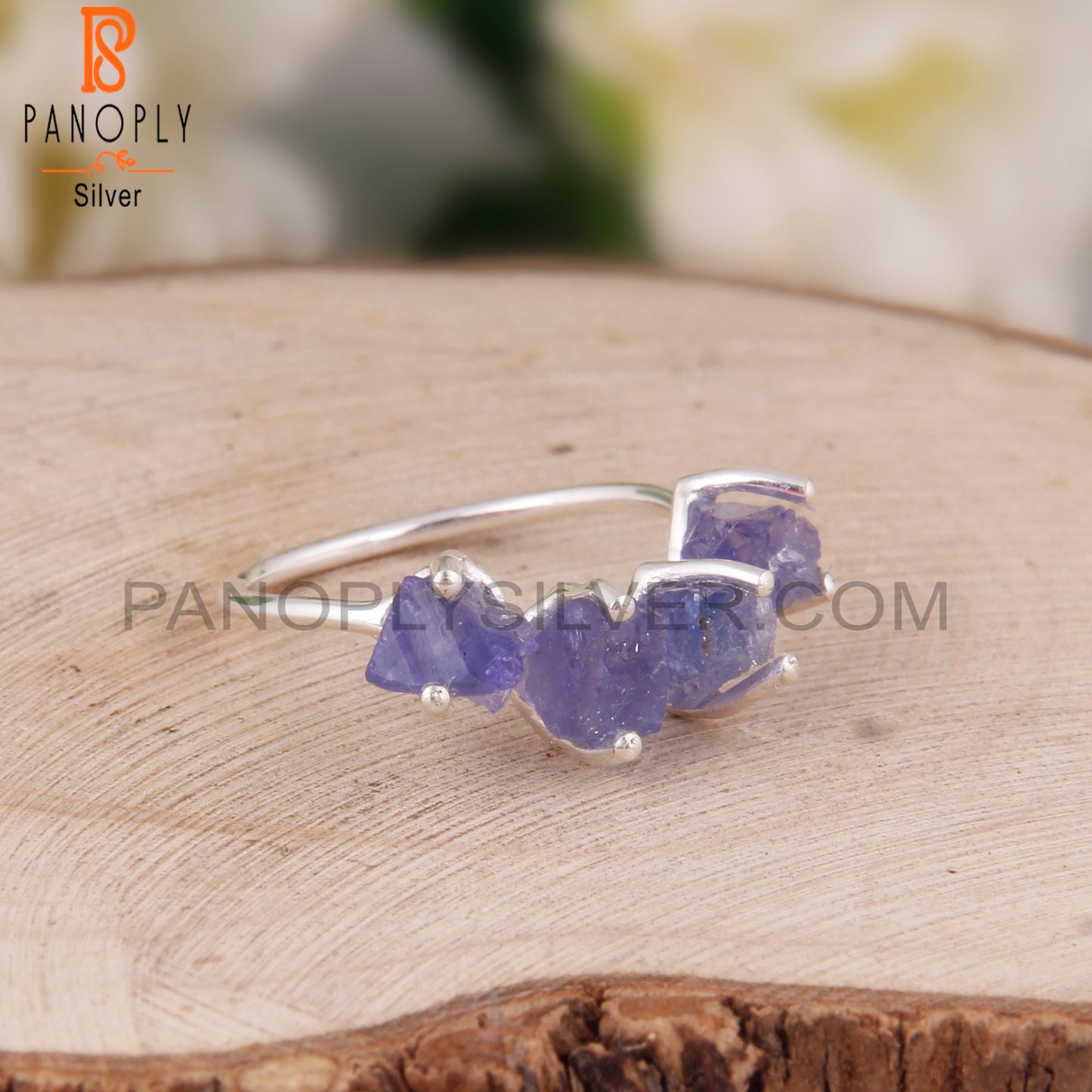 Tanzanite 925 Sterling Silver Band Ring