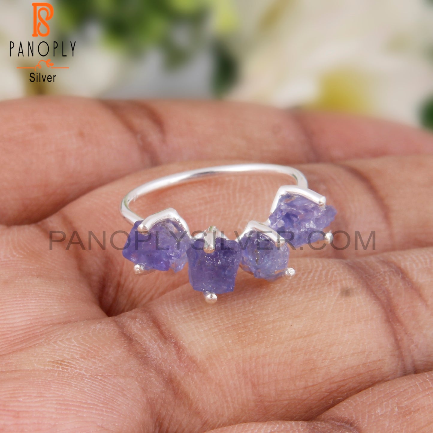 Tanzanite 925 Sterling Silver Band Ring