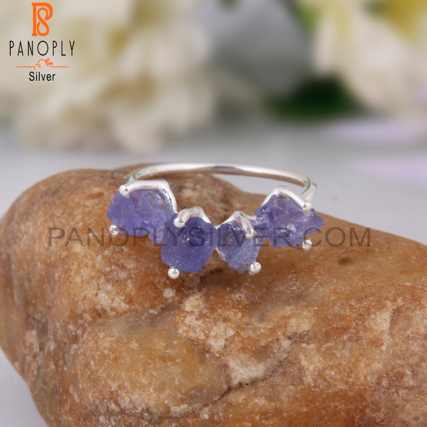 Tanzanite 925 Sterling Silver Band Ring