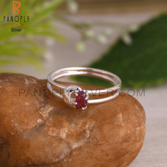 Spinel Ruby Rough Sterling Silver Ring