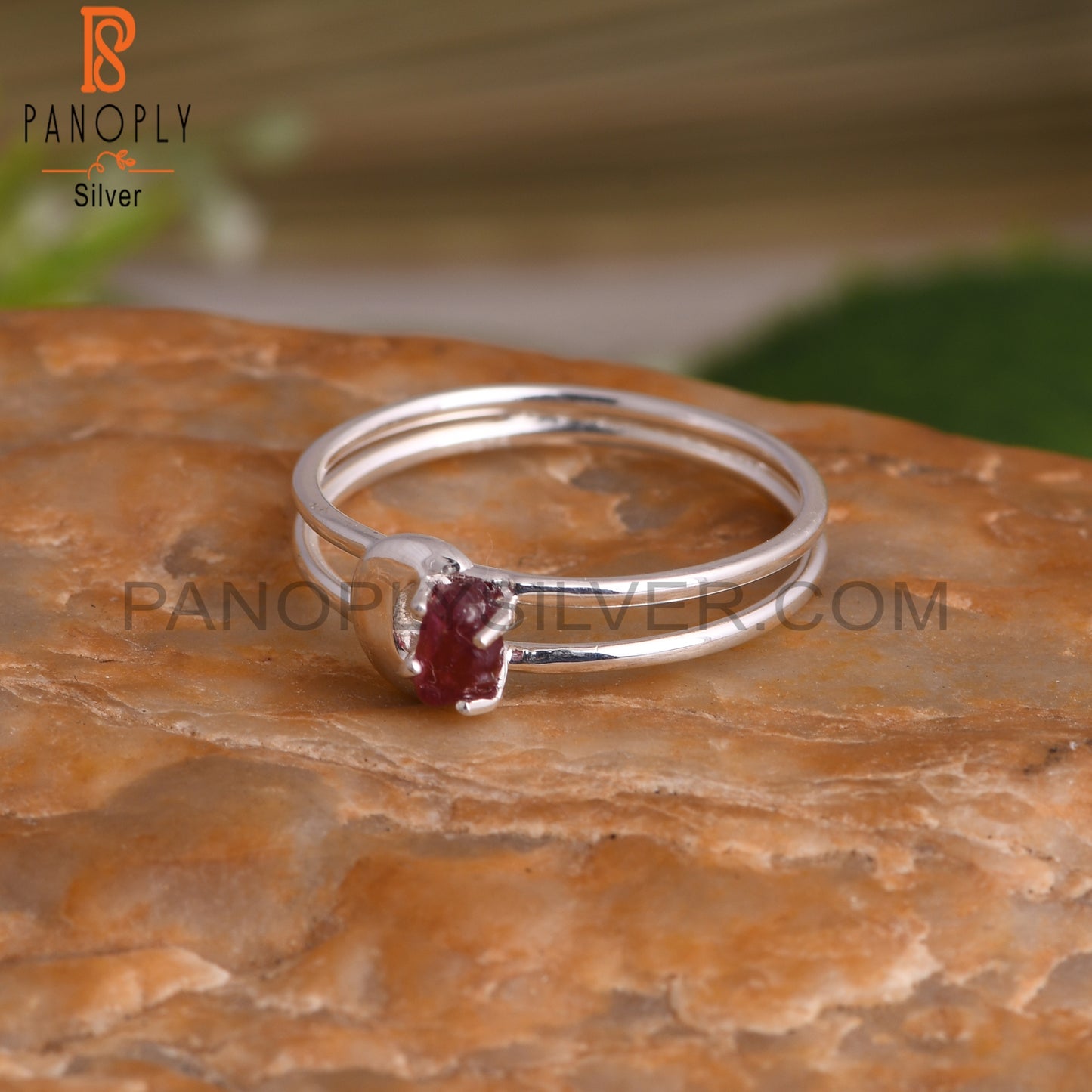 Spinel Ruby Rough Sterling Silver Ring