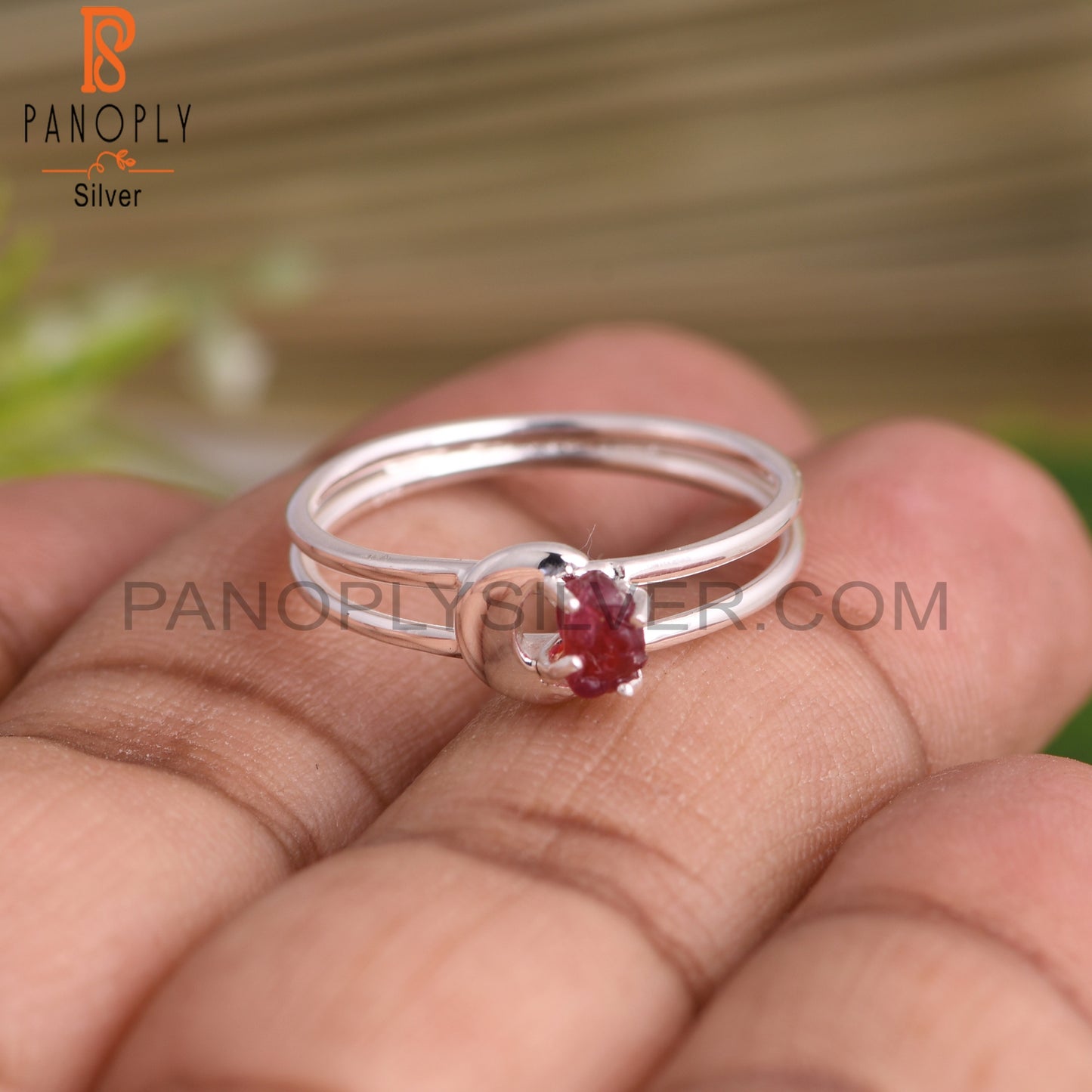 Spinel Ruby Rough Sterling Silver Ring