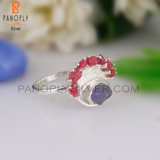 Spinel Ruby & Tanzanite 925 Sterling Silver Ring