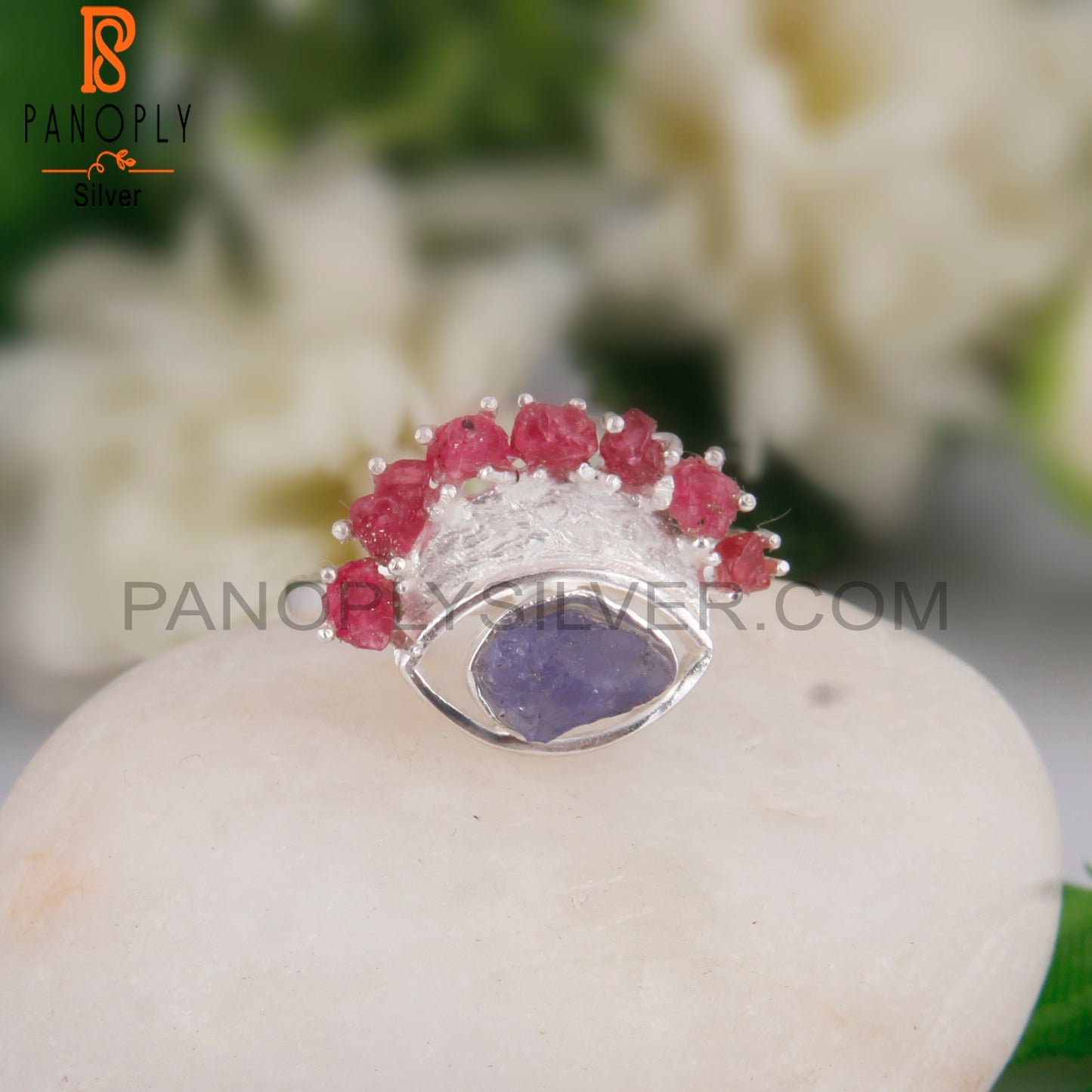 Spinel Ruby & Tanzanite 925 Sterling Silver Ring
