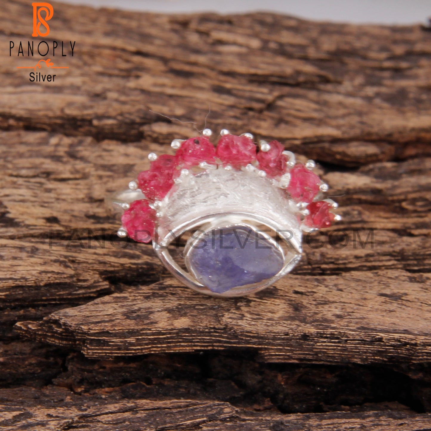 Spinel Ruby & Tanzanite 925 Sterling Silver Ring
