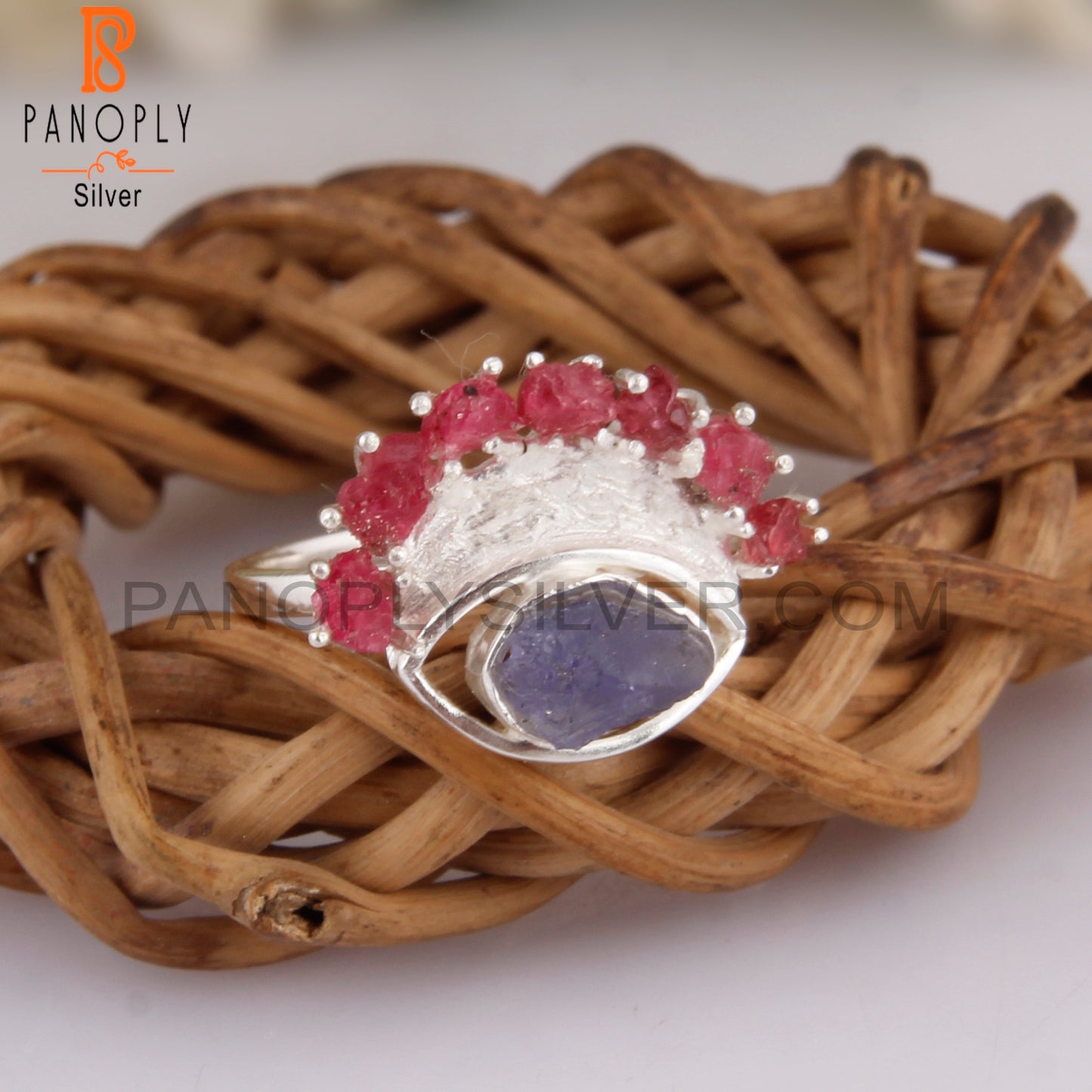Spinel Ruby & Tanzanite 925 Sterling Silver Ring