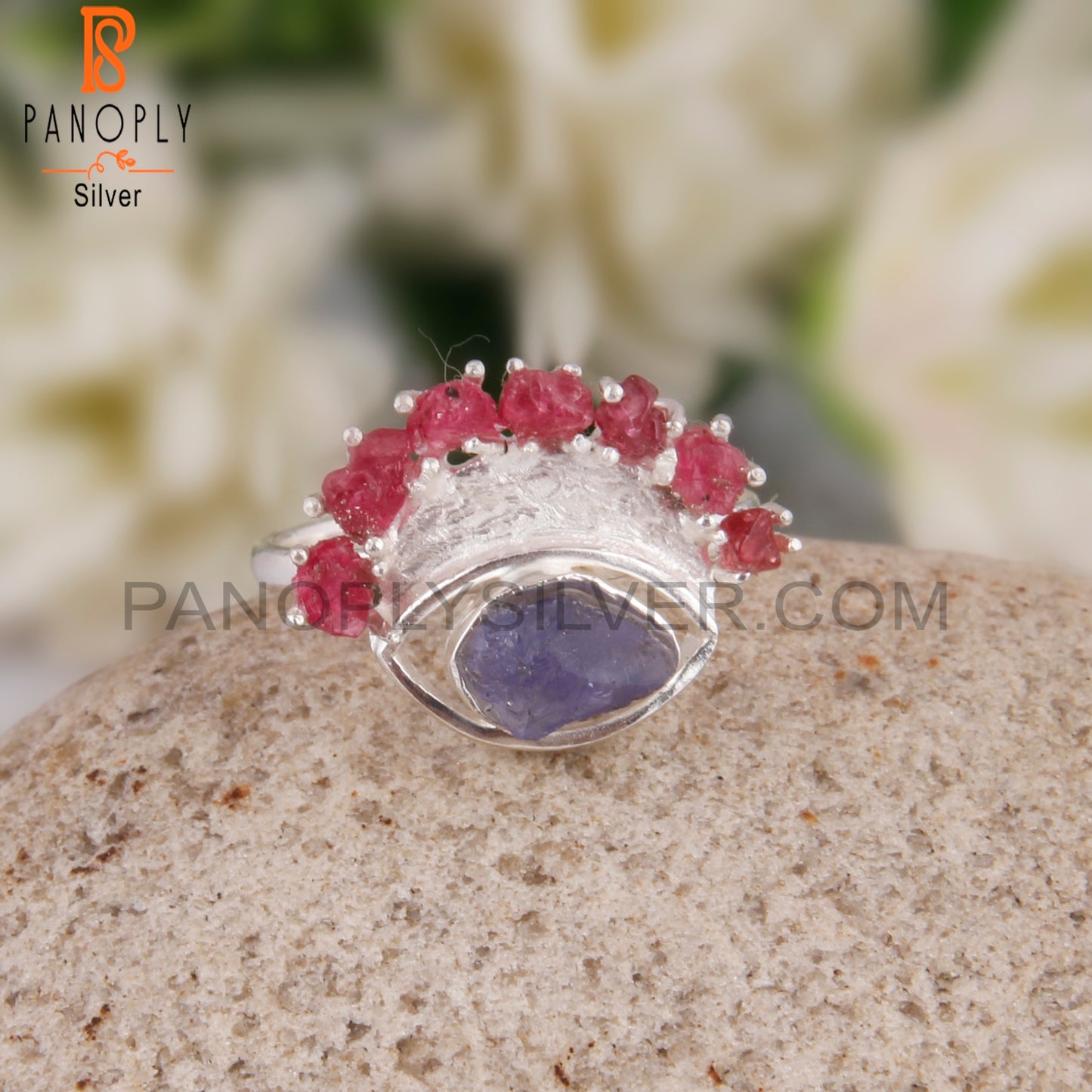 Spinel Ruby & Tanzanite 925 Sterling Silver Ring
