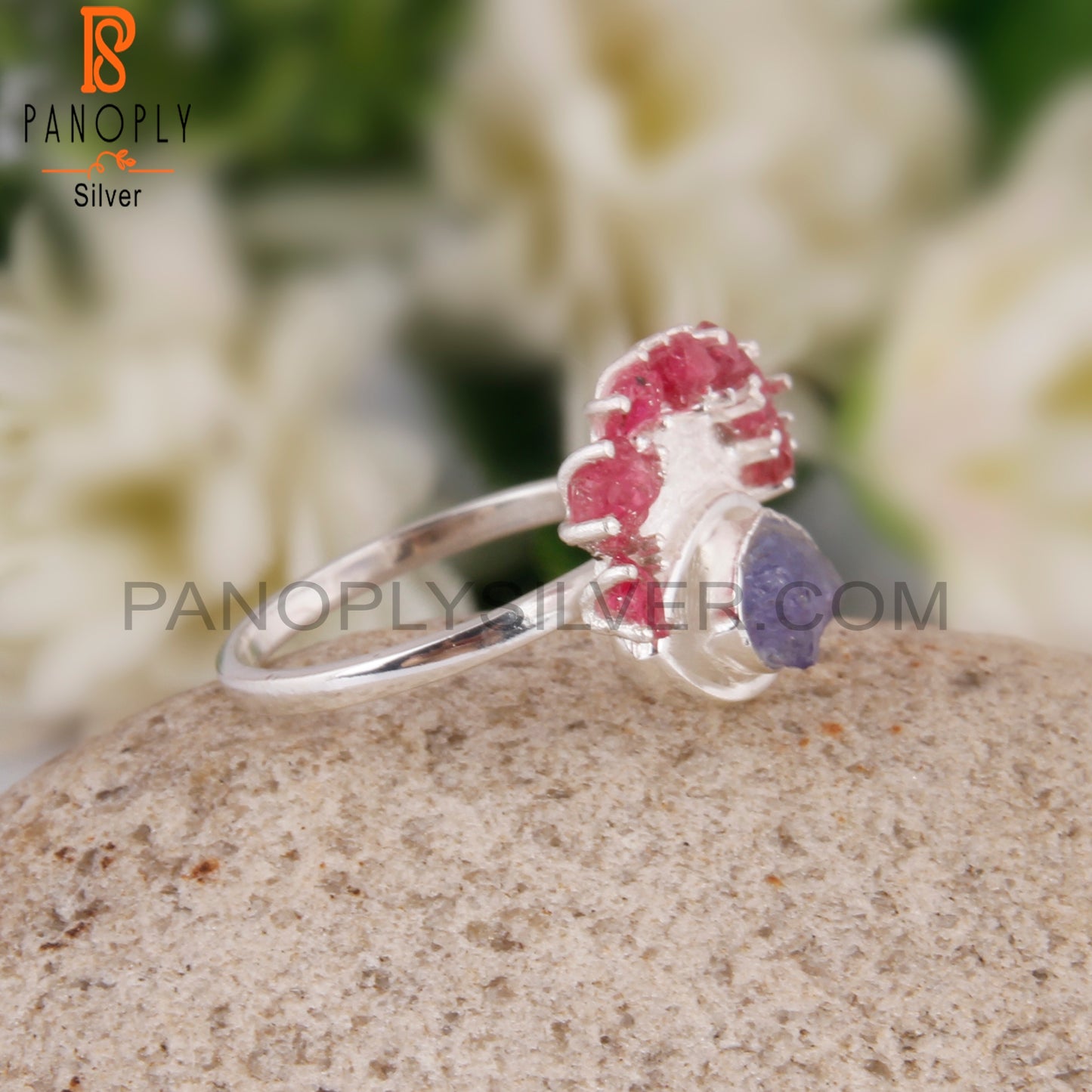 Spinel Ruby & Tanzanite 925 Sterling Silver Ring