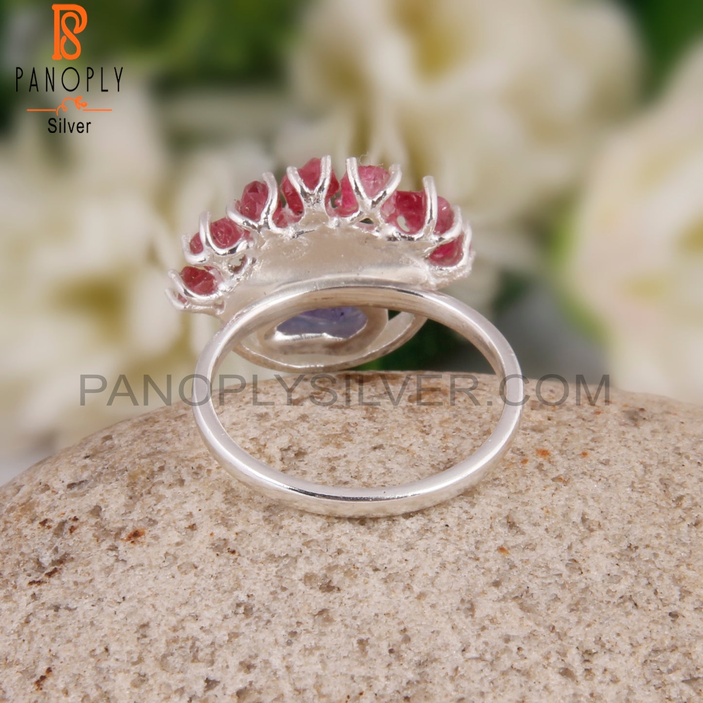 Spinel Ruby & Tanzanite 925 Sterling Silver Ring