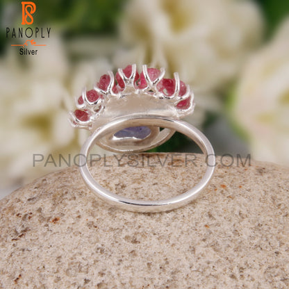 Spinel Ruby & Tanzanite 925 Sterling Silver Ring