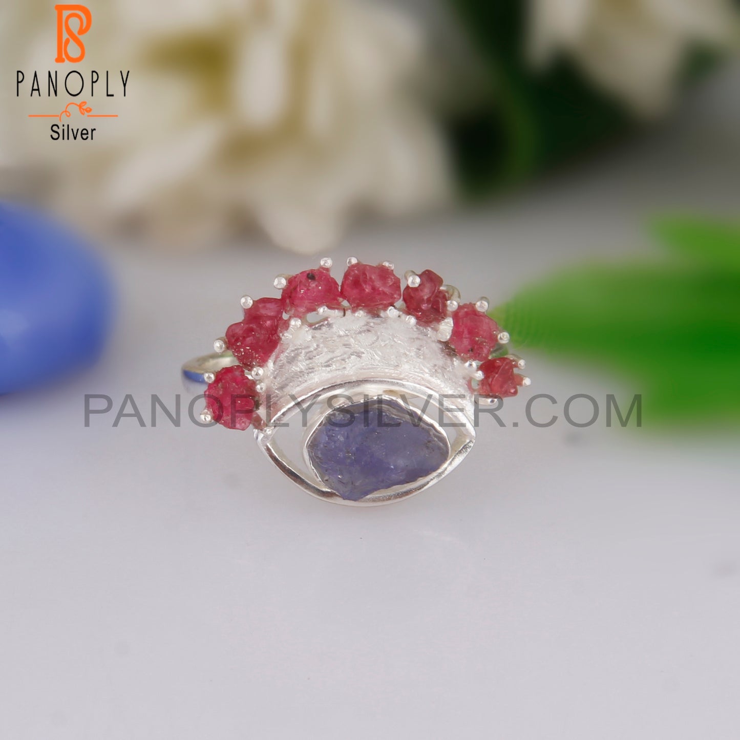 Spinel Ruby & Tanzanite 925 Sterling Silver Ring
